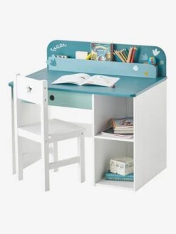 Bureau Maternelle ROAAR Blanc Moyen Uni Avec Decor - Vertbaudet -Produits Pour Enfants bureau maternelle roaar 2