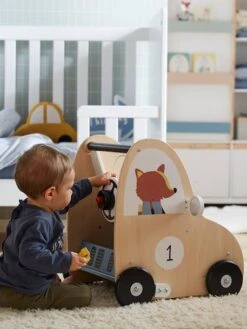 Chariot De Marche Avec Freins EN VOITURE SIMON En Bois FSC® Multicolore - Vertbaudet -Produits Pour Enfants chariot de marche avec freins en voiture simon en bois fsc 4