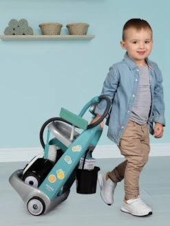Chariot De Ménage Avec Aspirateur - SMOBY Bleu - Smoby -Produits Pour Enfants chariot de menage avec aspirateur smoby 5