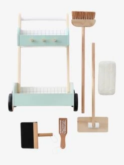 Chariot De Ménage En Bois FSC® Vert - Vertbaudet -Produits Pour Enfants chariot de menage en bois fsc 4