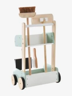 Chariot De Ménage En Bois FSC® Vert - Vertbaudet -Produits Pour Enfants chariot de menage en bois fsc 5
