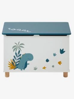 Coffre à Jouets Dinosaure Blanc Imprimé - Vertbaudet -Produits Pour Enfants coffre a jouets dinosaure 2