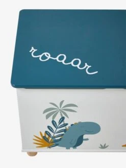 Coffre à Jouets Dinosaure Blanc Imprimé - Vertbaudet -Produits Pour Enfants coffre a jouets dinosaure 3