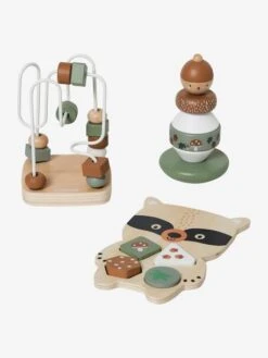 Coffret 3 Jeux D'éveil GREEN FOREST En Bois FSC® Multicolore - Vertbaudet