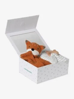 Coffret Cadeau 3 Pièces : Lange + Doudou + Hochet Rose - Vertbaudet -Produits Pour Enfants coffret cadeau 3 pieces lange doudou hochet 2