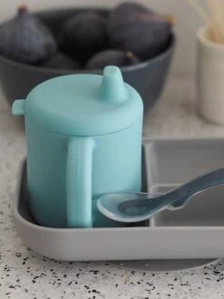 Coffret D’apprentissage 3 Pièces BEABA En Silicone Rose - Beaba -Produits Pour Enfants coffret dapprentissage 3 pieces beaba en silicone 2