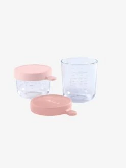 Coffret De 2 Pots De Conservation En Verre BEABA Airy Green/ Light Mist - Beaba -Produits Pour Enfants coffret de 2 pots de conservation en verre beaba 2