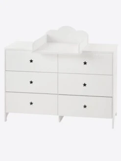 Commode 6 Tiroirs LIGNE SIRIUS Blanc Clair Uni - Vertbaudet -Produits Pour Enfants commode 6 tiroirs ligne sirius 2