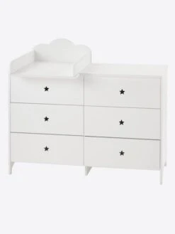 Commode 6 Tiroirs LIGNE SIRIUS Blanc Clair Uni - Vertbaudet -Produits Pour Enfants commode 6 tiroirs ligne sirius 3