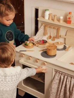 Cuisinette équipée Avec Rideau - En Bois FSC® Multicolore - Vertbaudet -Produits Pour Enfants cuisinette equipee avec rideau en bois fsc 5