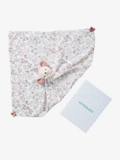 Doudou Carré En Gaze De Coton GRENIER Blanc - Vertbaudet -Produits Pour Enfants doudou carre en gaze de coton grenier 3
