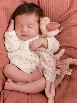 Doudou Carré Oiseau - Flowers & Butterflies - LITTLE DUTCH Rose Pâle - Little Dutch -Produits Pour Enfants doudou carre oiseau flowers butterflies little dutch 2