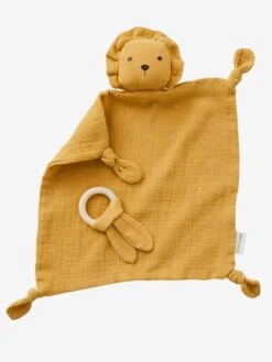 Doudou En Gaze De Coton + Hochet Rond Vert - Vertbaudet -Produits Pour Enfants doudou en gaze de coton hochet rond 4