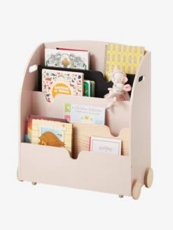 Etagère Pour Livres à Roulettes LIGNE SCHOOL Rose - Vertbaudet -Produits Pour Enfants etagere pour livres a roulettes ligne school 4