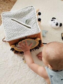 Grand Cube D'activités En Tissu TANZANIE Multicolore - Vertbaudet -Produits Pour Enfants grand cube dactivites en tissu tanzanie 3