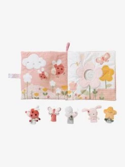 Grand Livre D'éveil Et Marionnettes à Doigts En Velours PAYS ROSE Multicolore - Vertbaudet -Produits Pour Enfants grand livre deveil et marionnettes a doigts en velours pays rose 2