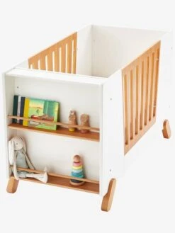 Lit Bébé Avec Barrière Amovible + Rangement Bibliothèque LIGNE PIROUETTE Blanc - Vertbaudet -Produits Pour Enfants lit bebe avec barriere amovible rangement bibliotheque ligne pirouette 3