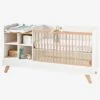 Lit Combiné 4 En 1 évolutif Avec Rangements Et Table à Langer COMBINID Blanc / Bois - Vertbaudet -Produits Pour Enfants lit combine 4 en 1 evolutif avec rangements et table a langer combinid
