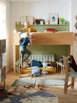 Lit Mi-hauteur LIGNE CONFETTI NATURE Marron - Vertbaudet -Produits Pour Enfants lit mi hauteur ligne confetti nature 3