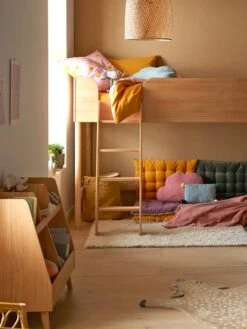 Lit Mi-hauteur LIGNE CONFETTI NATURE Marron - Vertbaudet -Produits Pour Enfants lit mi hauteur ligne confetti nature 5