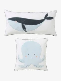 Lot De 2 Coussins SOUS L'OCÉAN Bleu - Vertbaudet