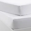 Lot De 2 Draps-housses Bébé BIO COLLECTION Blanc - Vertbaudet