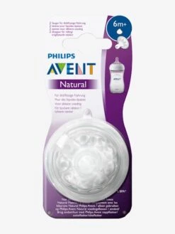Lot De 2 Tétines Philips AVENT Natural à Débit Rapide, Dès 6 Mois Transparent - Philips Avent -Produits Pour Enfants lot de 2 tetines philips avent natural a debit rapide des 6 mois 2