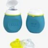 Lot De Gourdes Pour Compotes BEABA Babysqueez' 2 En 1 + Squeez'portion Blue - Beaba -Produits Pour Enfants lot de gourdes pour compotes beaba babysqueez 2 en 1 squeezportion