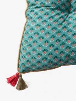 Matelas De Sol Velours Eden India Vert / Rose - Vertbaudet -Produits Pour Enfants matelas de sol velours eden india 3