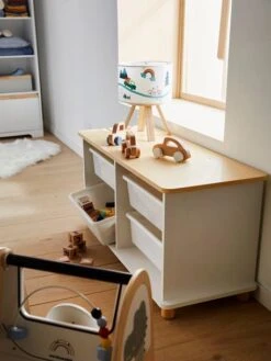 Meuble De Rangement + 4 Bacs LIGNE PTILOU Blanc/bois - Vertbaudet -Produits Pour Enfants meuble de rangement 4 bacs ligne ptilou 4