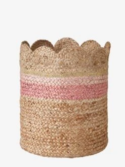 Panier En Jute Festonné Fiore Osier/rose - Vertbaudet -Produits Pour Enfants panier en jute festonne fiore 1