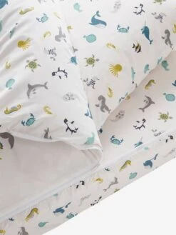 Parure Caradou "facile à Border" Avec Couette ABECEDAIRE MARIN Ivoire Imprimé Animaux - Vertbaudet -Produits Pour Enfants parure caradou facile a border avec couette abecedaire marin 5