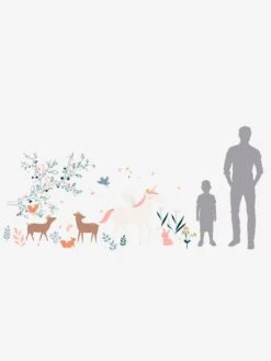 Sticker Géant Forêt Enchantée Gris - Vertbaudet -Produits Pour Enfants sticker geant foret enchantee 2