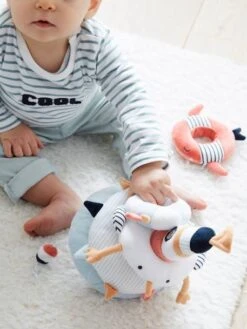 Tour à Empiler En Tissu LEON SUR LE PONTON Multicolore - Vertbaudet -Produits Pour Enfants tour a empiler en tissu leon sur le ponton 4