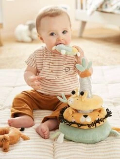 Tour à Empiler En Tissu TANZANIE Multicolore - Vertbaudet -Produits Pour Enfants tour a empiler en tissu tanzanie 2